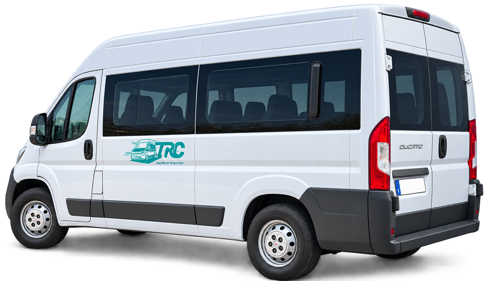 Furgoneta Fiat Ducato de pasajeros de TRC, vista lateral